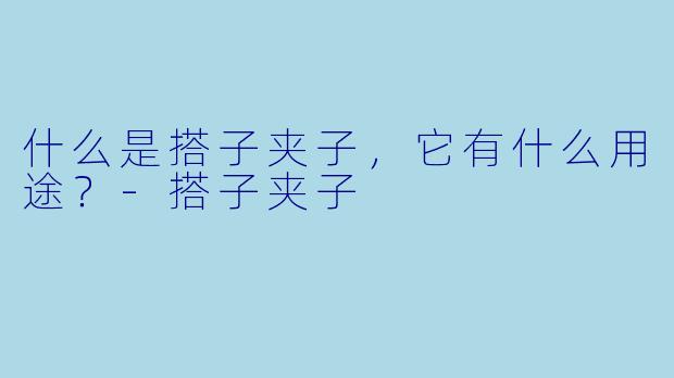 什么是搭子夹子，它有什么用途？