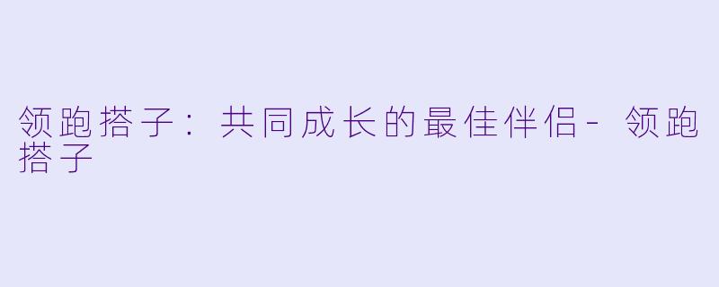 领跑搭子:共同成长的最佳伴侣