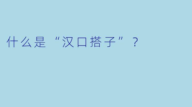 什么是“汉口搭子”？  