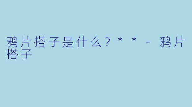 鸦片搭子是什么？**