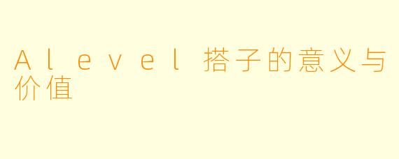 Alevel搭子的意义与价值