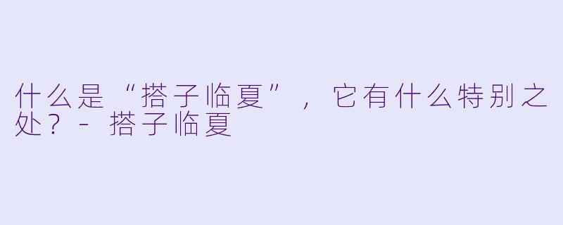 什么是“搭子临夏”，它有什么特别之处？-搭子临夏