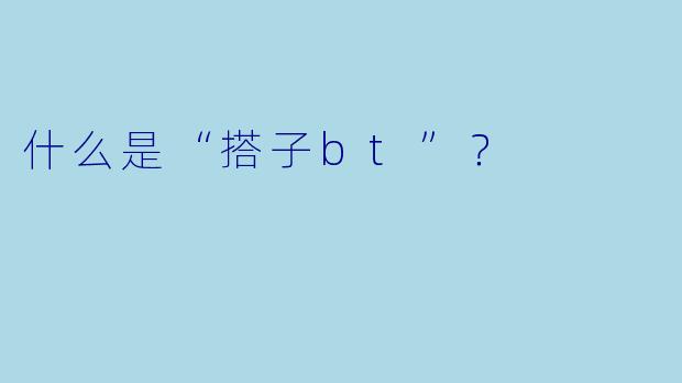 什么是“搭子bt”？  