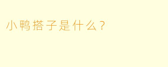 小鸭搭子是什么？