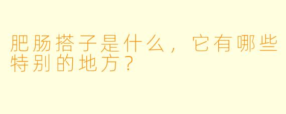 肥肠搭子是什么,它有哪些特别的地方?