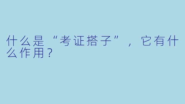 什么是“考证搭子”,它有什么作用?