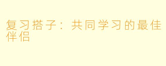 复习搭子：共同学习的最佳伴侣
