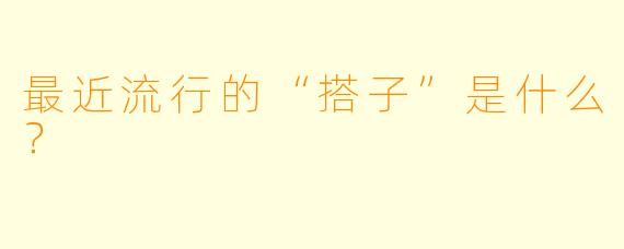 最近流行的“搭子”是什么?