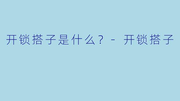 开锁搭子是什么？-开锁搭子