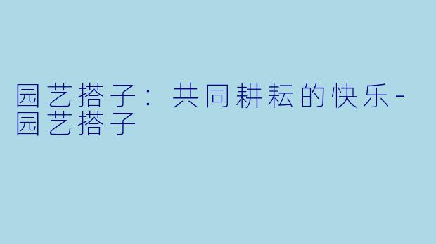 园艺搭子:共同耕耘的快乐