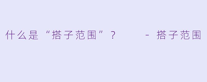 什么是“搭子范围”？  -搭子范围