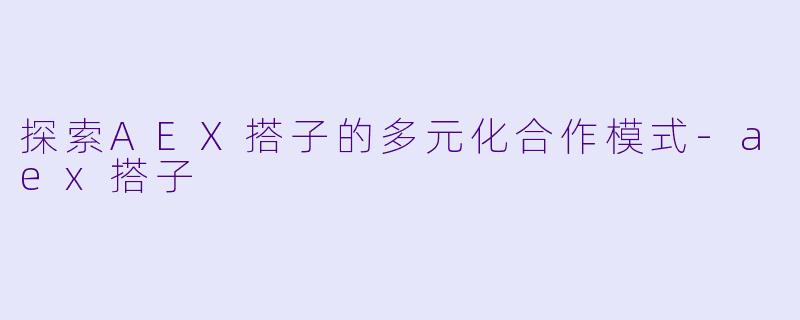 探索AEX搭子的多元化合作模式