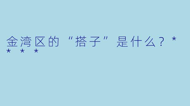金湾区的“搭子”是什么?****