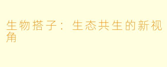 生物搭子:生态共生的新视角