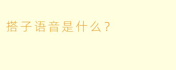 搭子语音是什么？