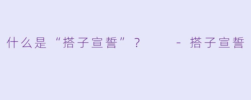 什么是“搭子宣誓”？  -搭子宣誓