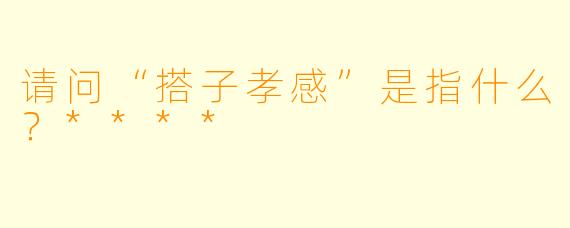 请问“搭子孝感”是指什么?****