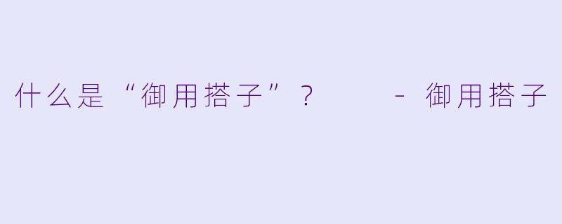 什么是“御用搭子”？  
