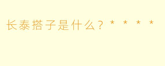长泰搭子是什么？****