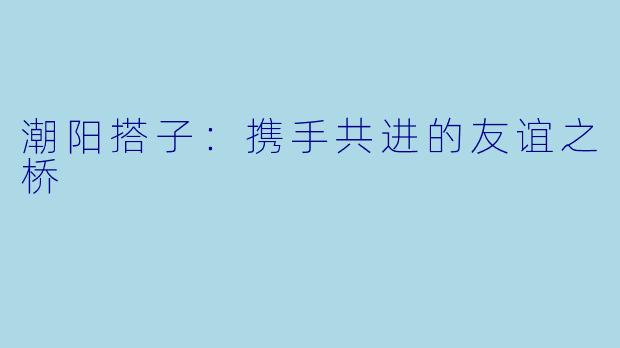 潮阳搭子：携手共进的友谊之桥