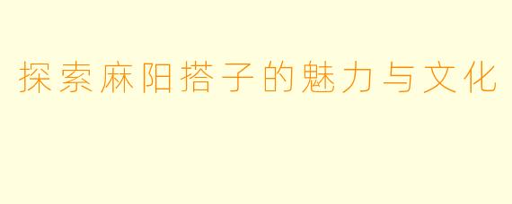 探索麻阳搭子的魅力与文化