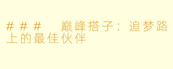 ### 巅峰搭子：追梦路上的最佳伙伴
