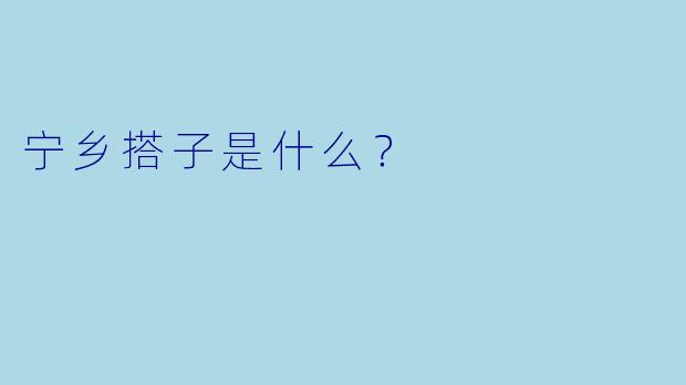 宁乡搭子是什么？  