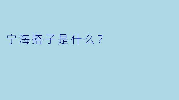宁海搭子是什么？  