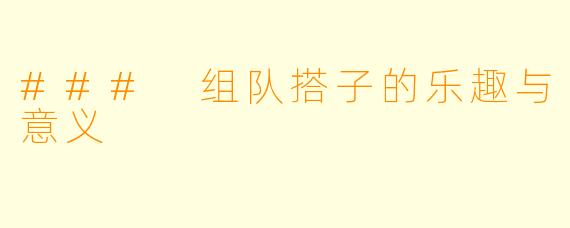 ### 组队搭子的乐趣与意义