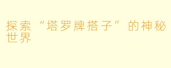 探索“塔罗牌搭子”的神秘世界
