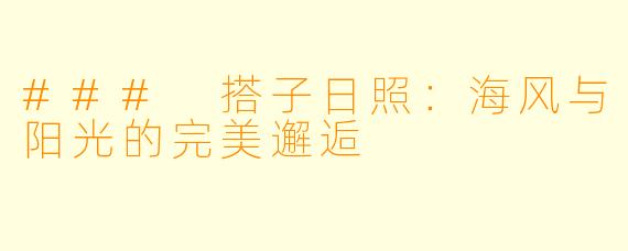 ### 搭子日照:海风与阳光的完美邂逅