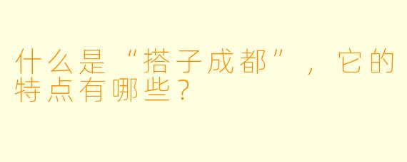 什么是“搭子成都”,它的特点有哪些?