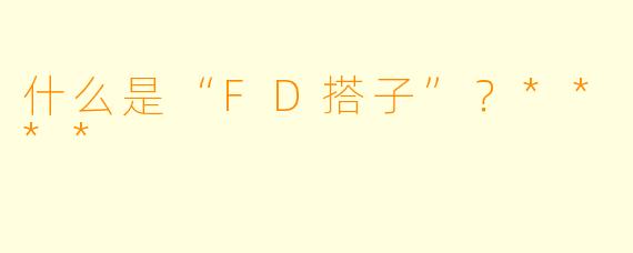 什么是“FD搭子”？****