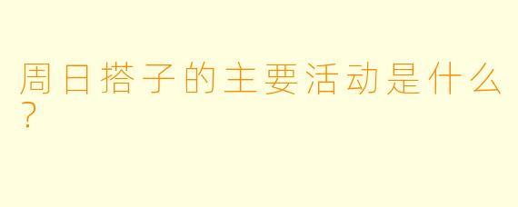 周日搭子的主要活动是什么？