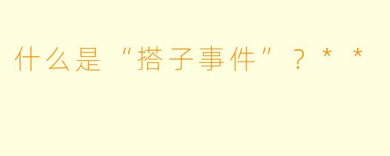 什么是“搭子事件”?**