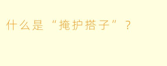 什么是“掩护搭子”？  