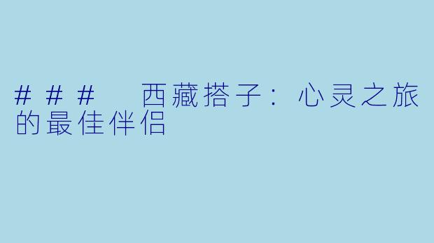 ### 西藏搭子：心灵之旅的最佳伴侣