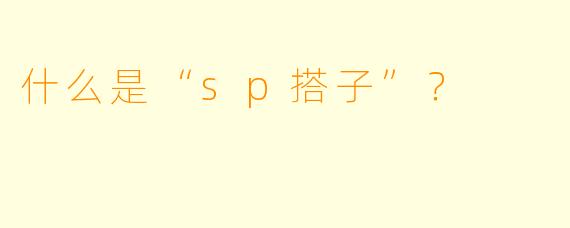 什么是“sp搭子”？  