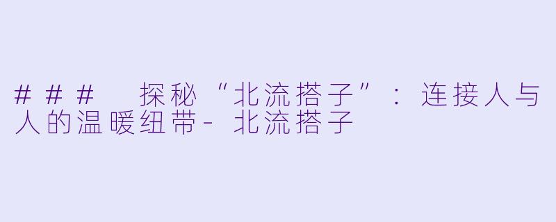 ### 探秘“北流搭子”：连接人与人的温暖纽带-北流搭子