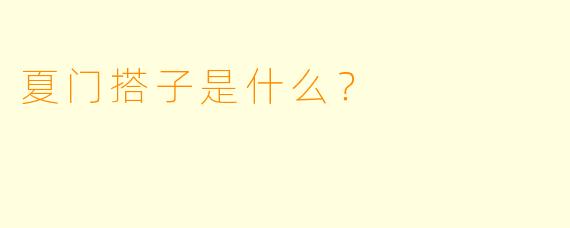 夏门搭子是什么？  
