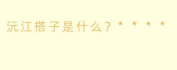 沅江搭子是什么？****