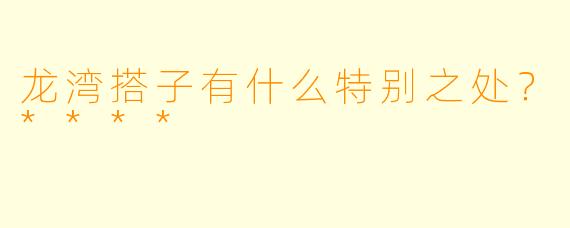 龙湾搭子有什么特别之处？****