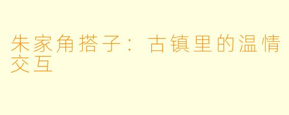 朱家角搭子:古镇里的温情交互