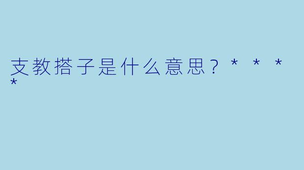支教搭子是什么意思？****