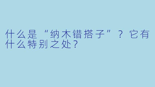 什么是“纳木错搭子”?它有什么特别之处?