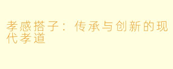 孝感搭子：传承与创新的现代孝道