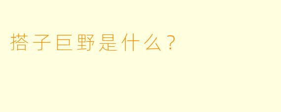 搭子巨野是什么？