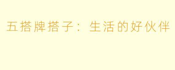 五搭牌搭子：生活的好伙伴