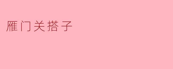 雁门关搭子是什么?****