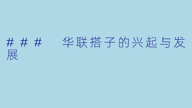 ### 华联搭子的兴起与发展